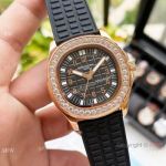 Replica Patek Philippe Lady-Aquanaut Watch Diamond Bezel Rose Gold